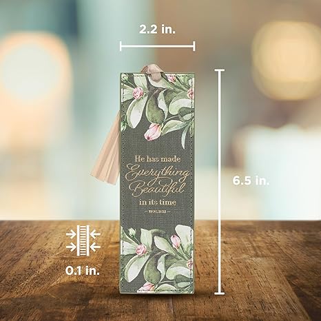 Everything Beautiful Green Faux Leather Bookmark