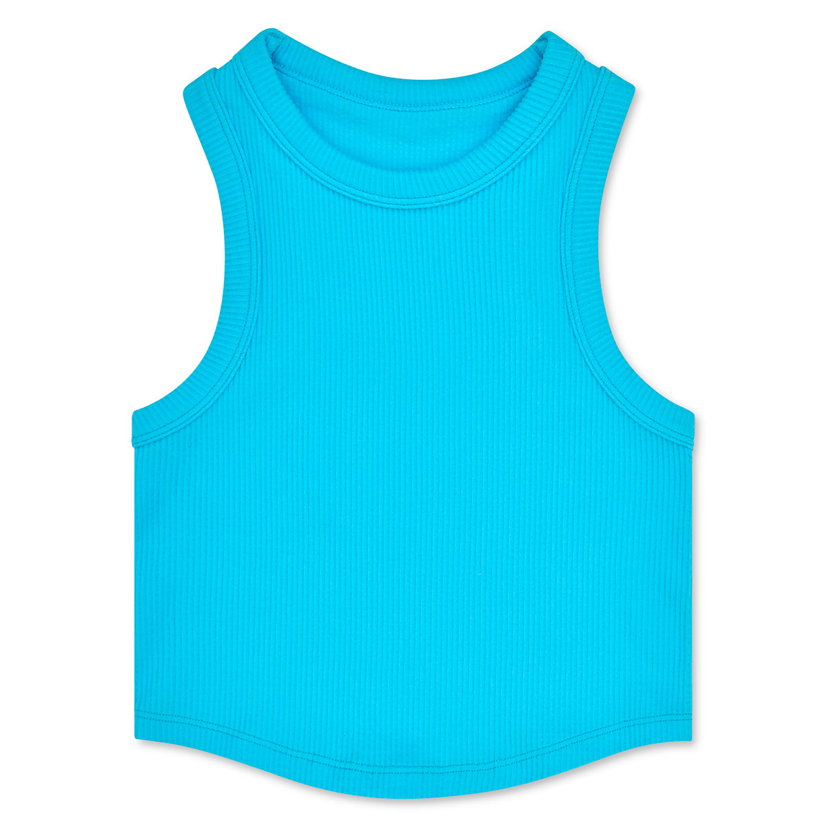 Youth Turquoise Cropped Racer Back Top