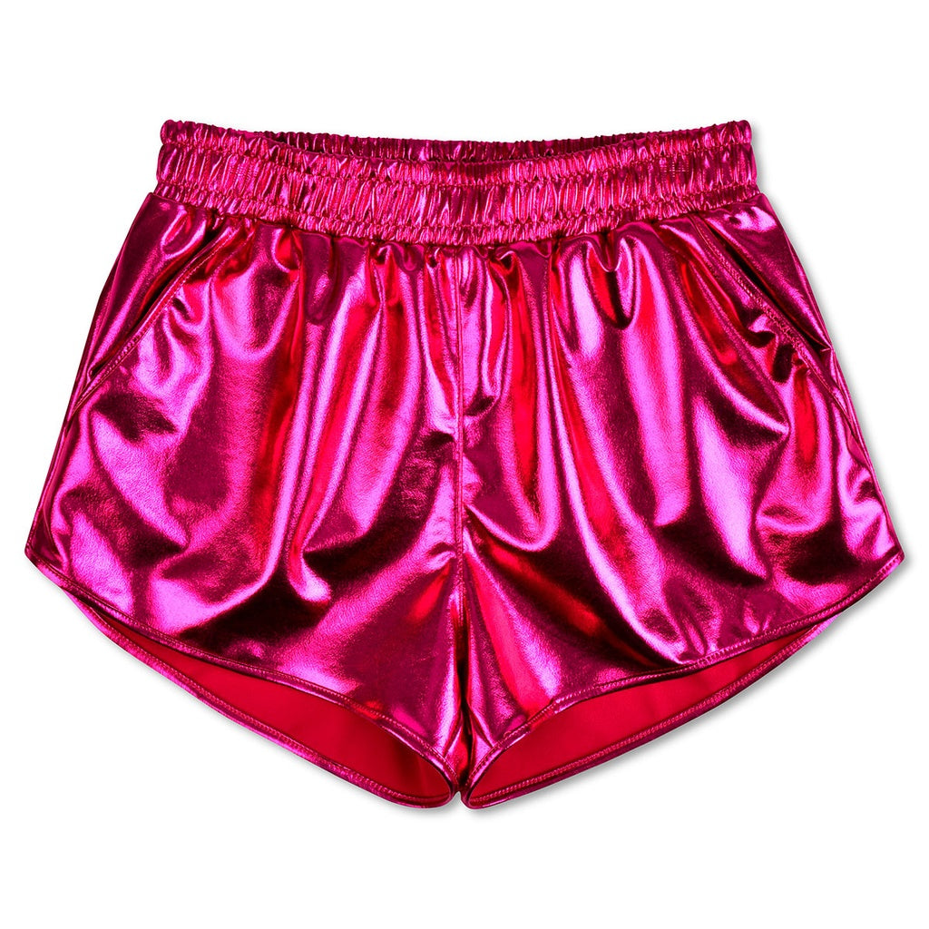 Youth Hot Pink Metallic Shorts