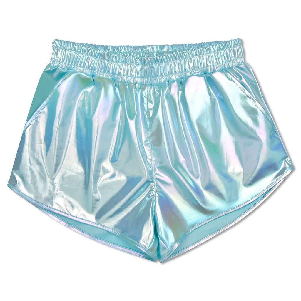 Youth Ice Blue Metallic Shorts