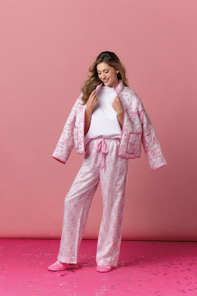 Mud Pie Pink Bow Pajama Pants