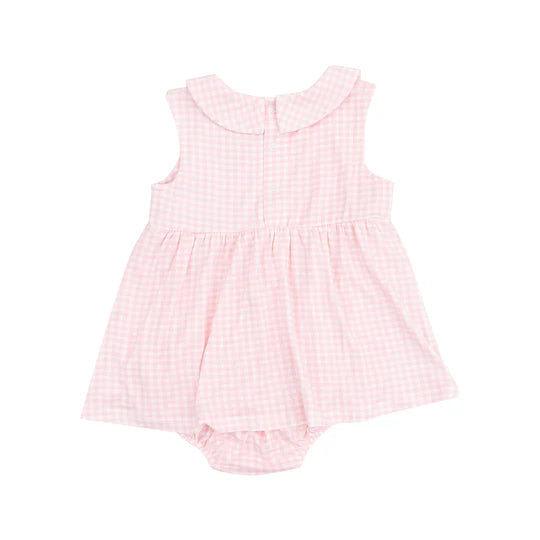 Angel Dear Mini Gingham Pink Peter Pan Bubble with Skirt
