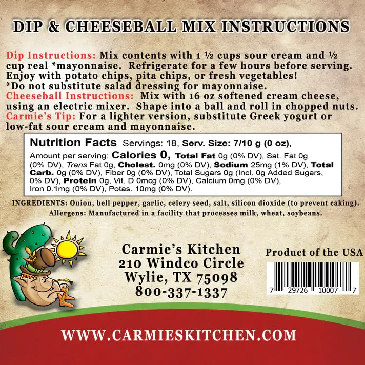 Carmie's Caramelized Onion Dip & Cheeseball Mix