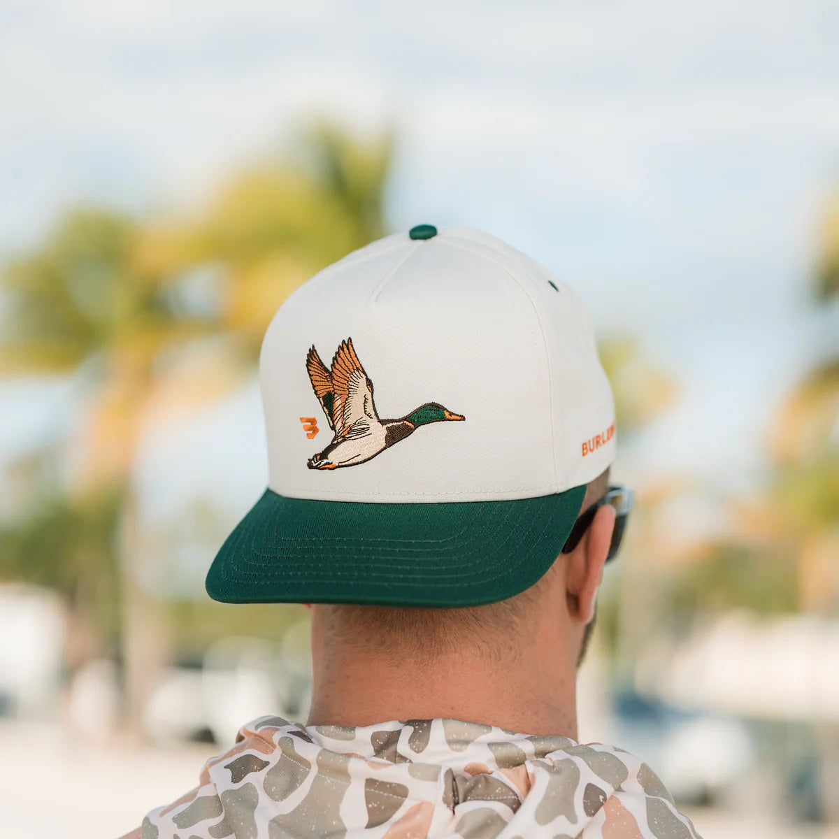 Cream & Green Flying Duck Cap
