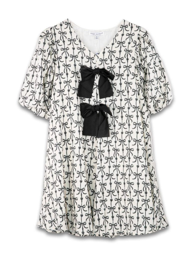 Black & White Bow Front Dress