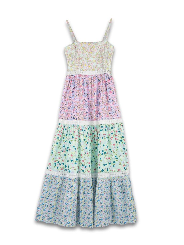 Multi-Floral Print Maxi Dress