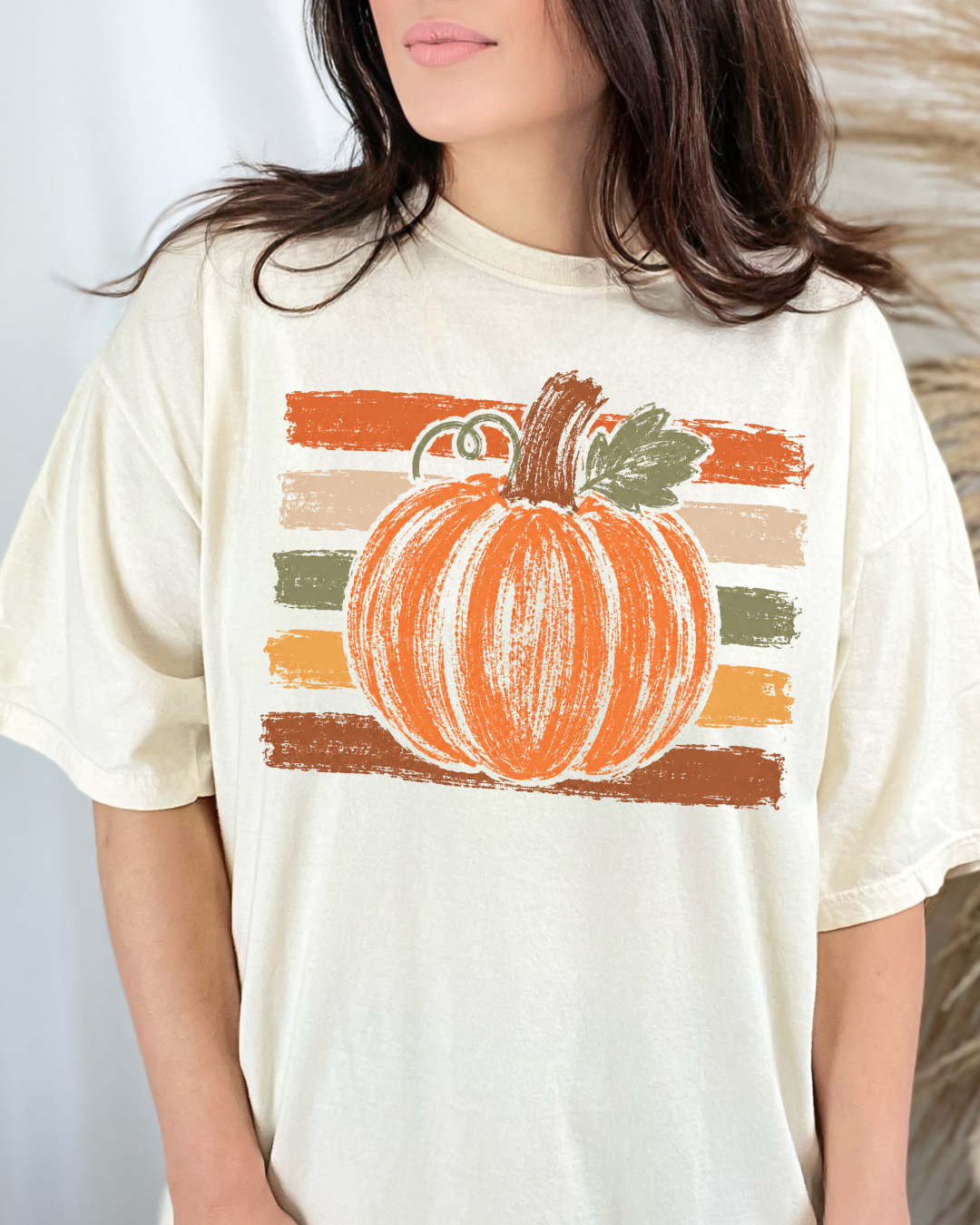 Ivory Pumpkin Stripe Tee