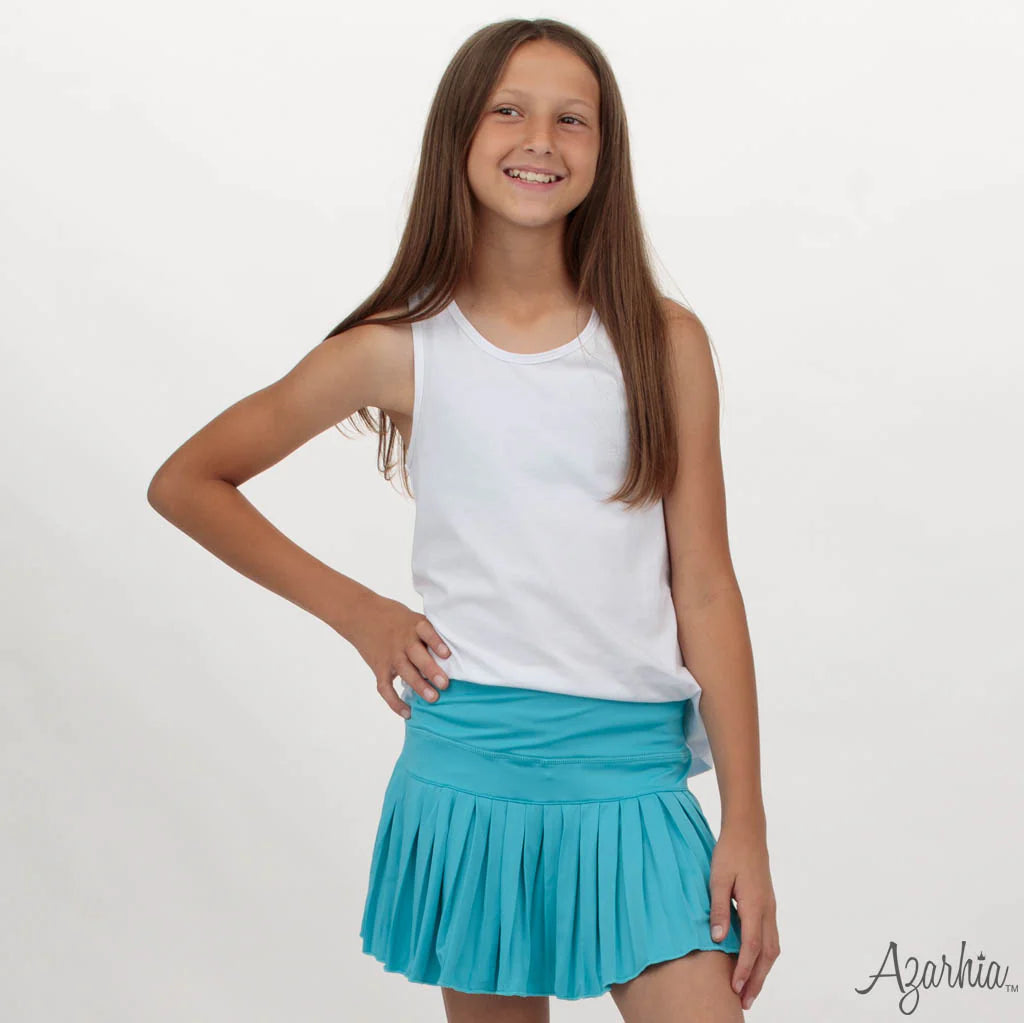 Youth Turquoise Mini Pleated Skort