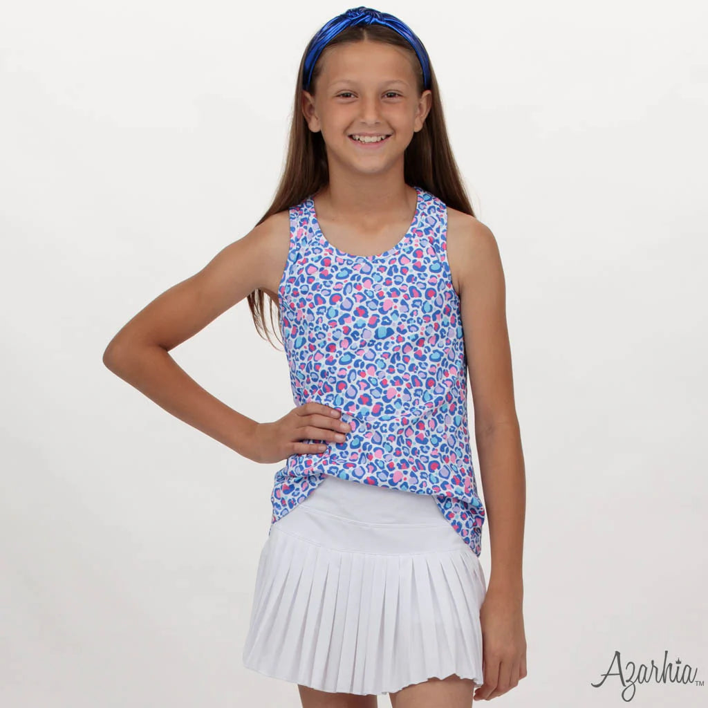 Youth White Mini Pleated Skort