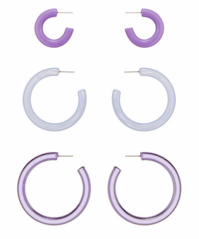 Lavender Acrylic Hoops