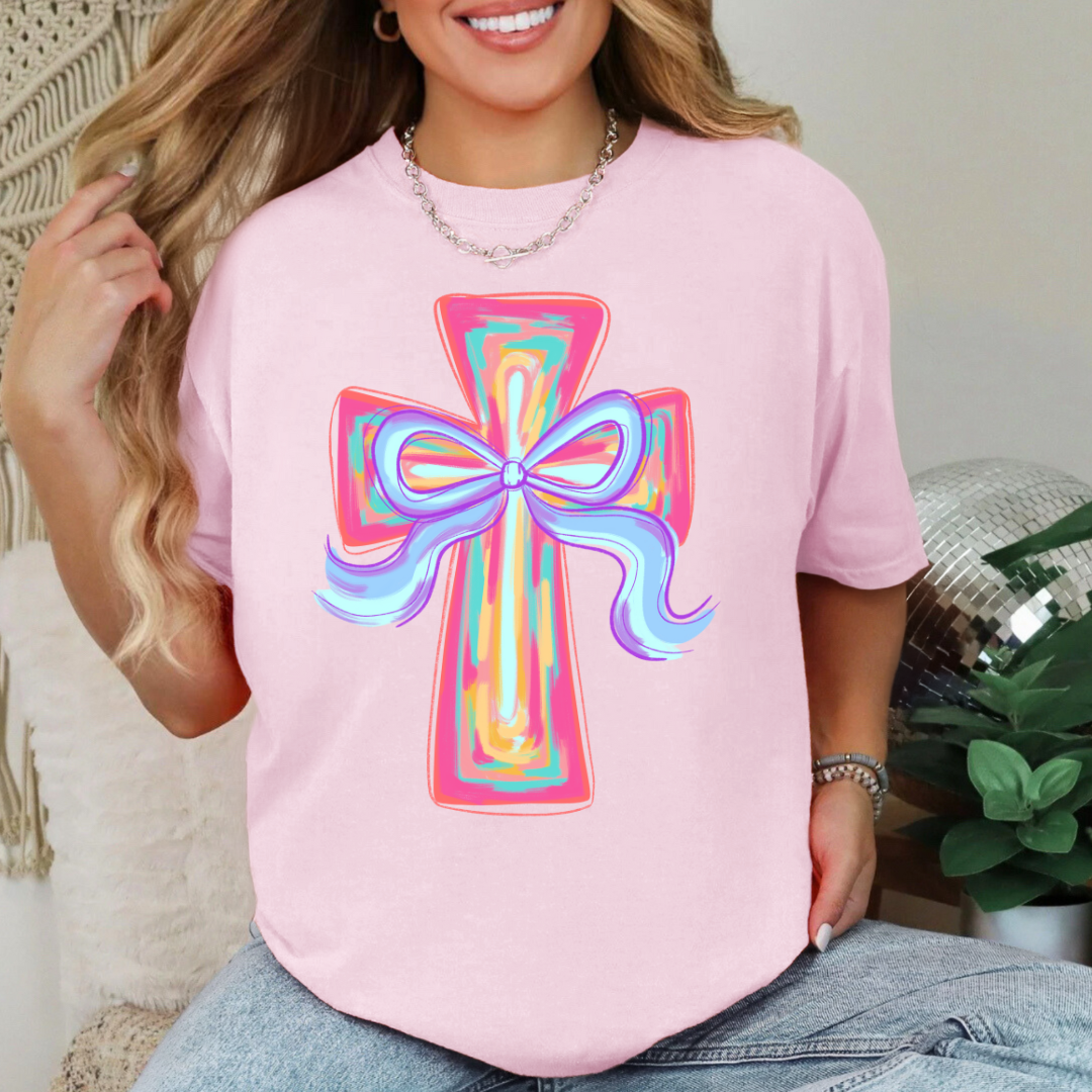 Blossom Cross With Bow Tee