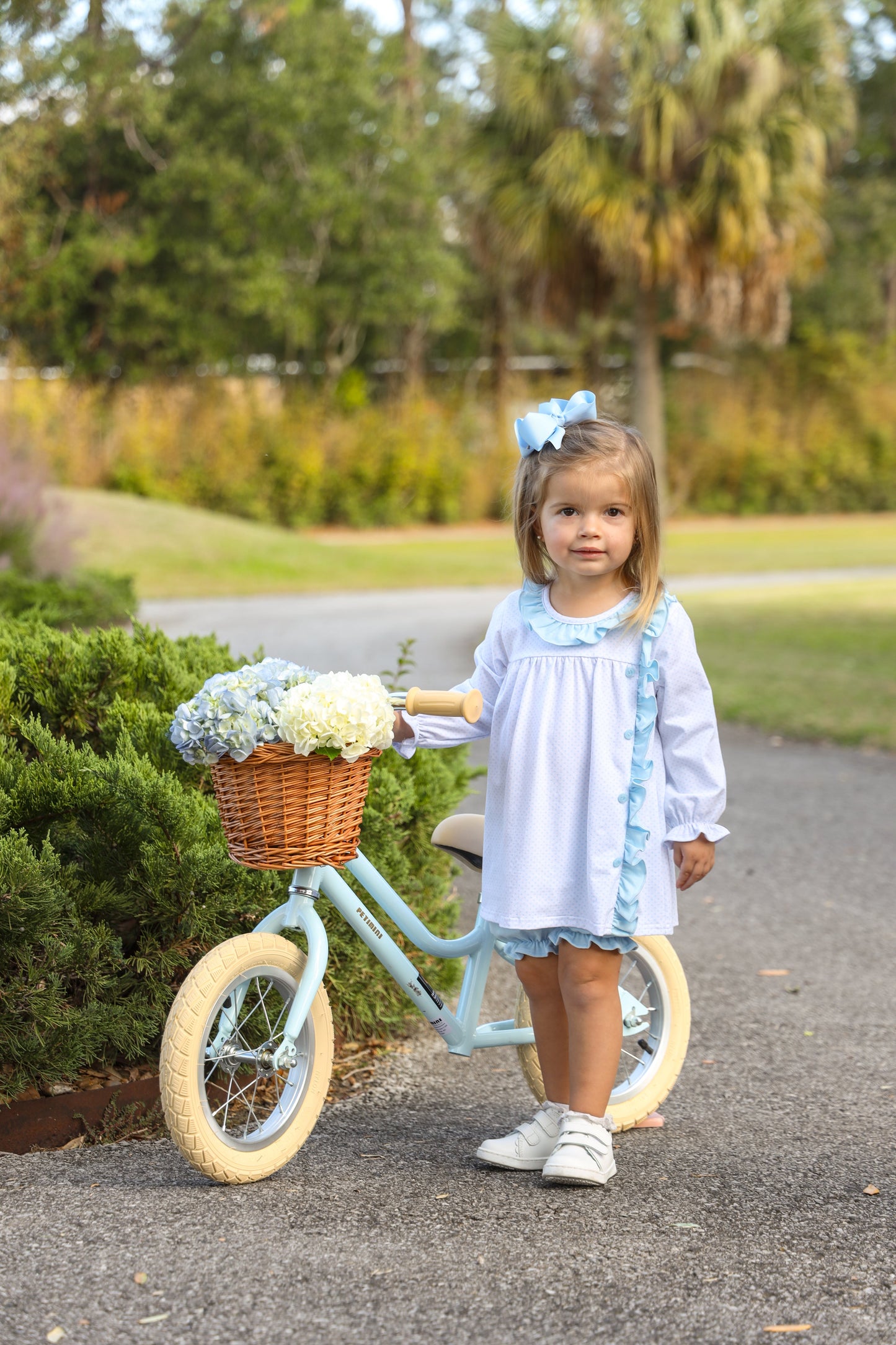 Trotter Street Light Blue Bitty Dot Lucille Bloomer Set