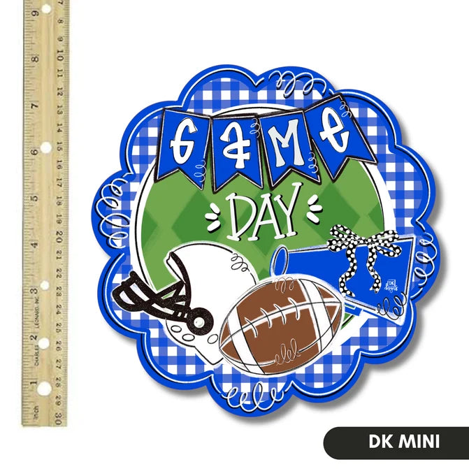 Blue & White Game Day Scallop Mini Attachment