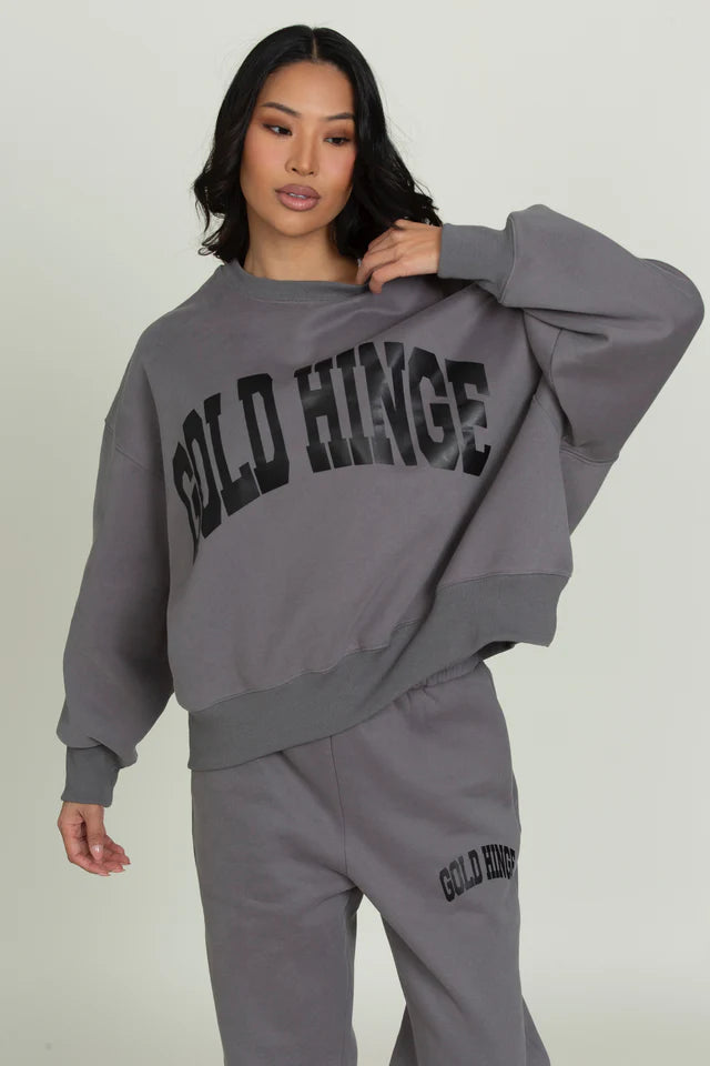 Gold Hinge Obsidian Grey Wide Arm Sweatshirt