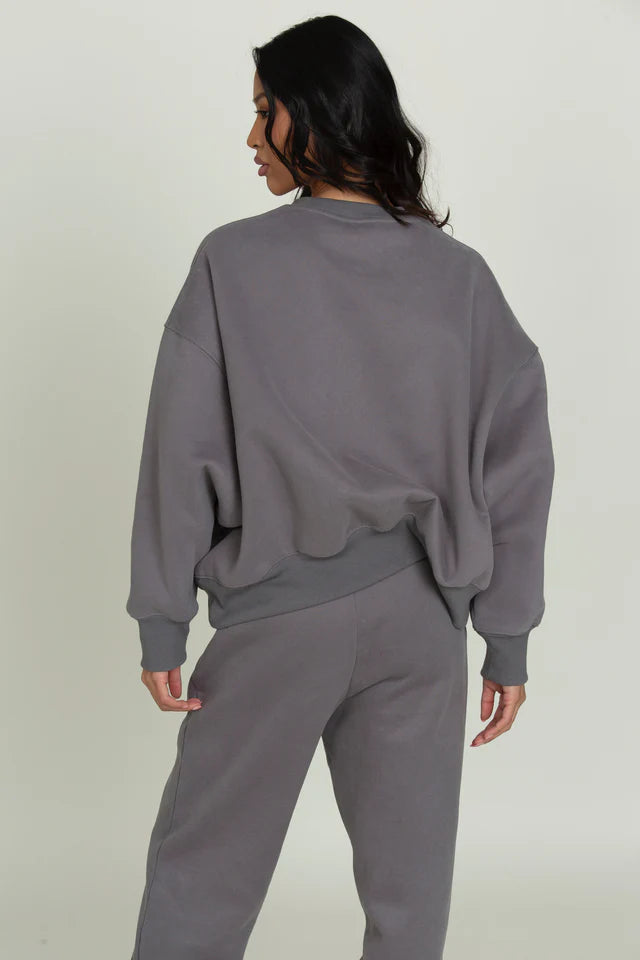 Gold Hinge Obsidian Grey Wide Arm Sweatshirt