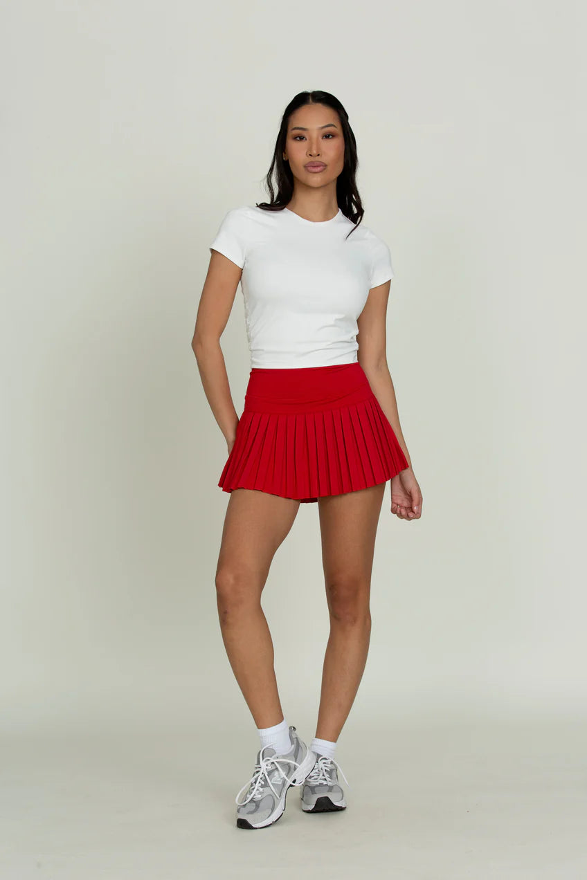 Gold Hinge Ruby Pleated Tennis Skirt