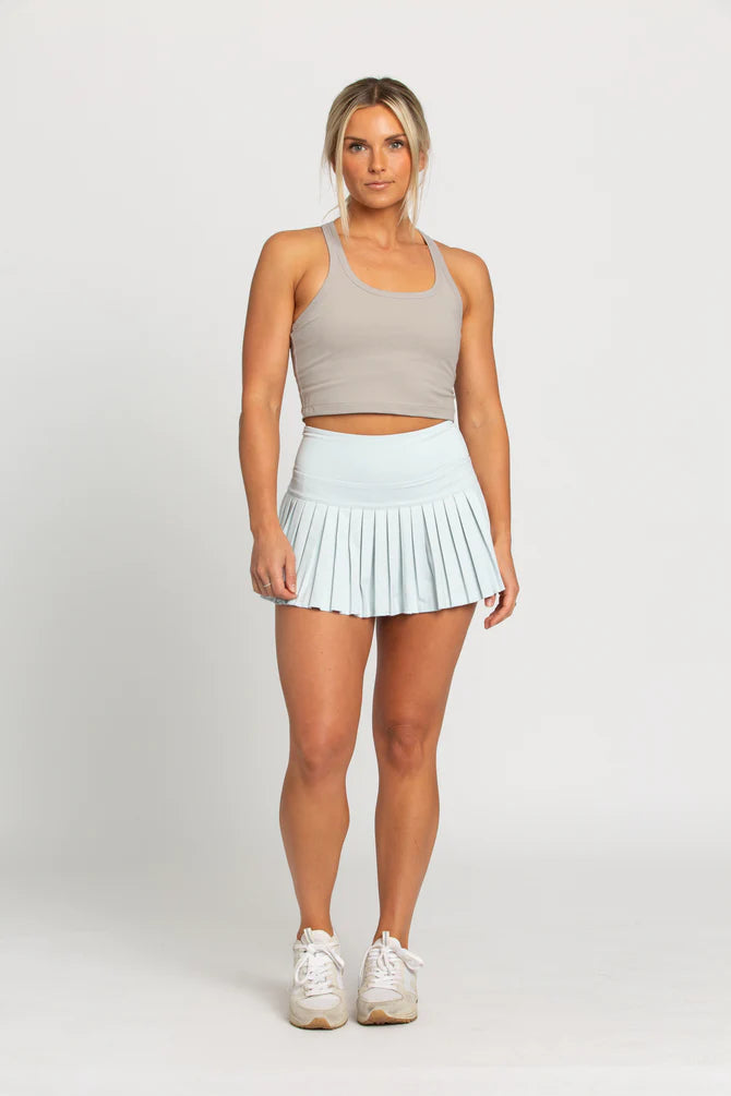 Gold Hinge Ice Blue Pleated Tennis Skirt
