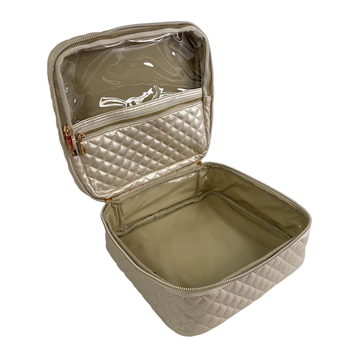 Mini Diva Makeup Case - Pearl Quilted
