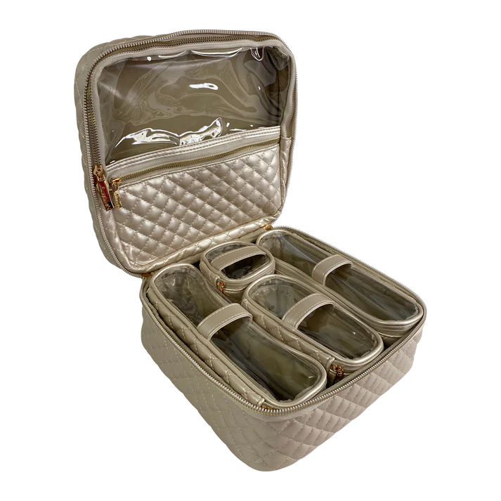 Mini Diva Makeup Case - Pearl Quilted