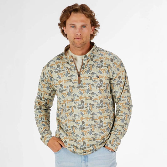 Men's Light Camo Quarter Zip Pullover