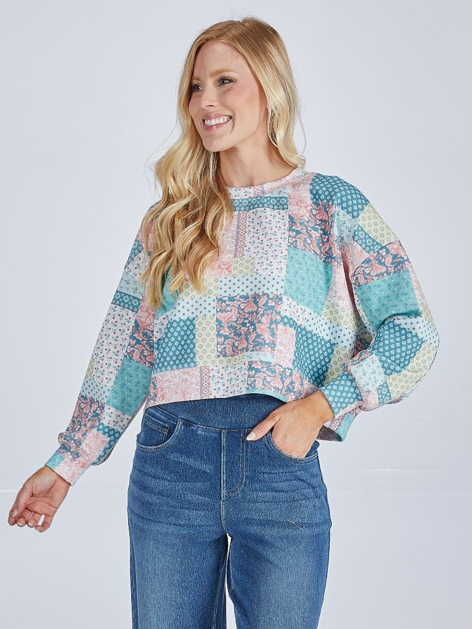 Quilted Pattern Laney Pullover