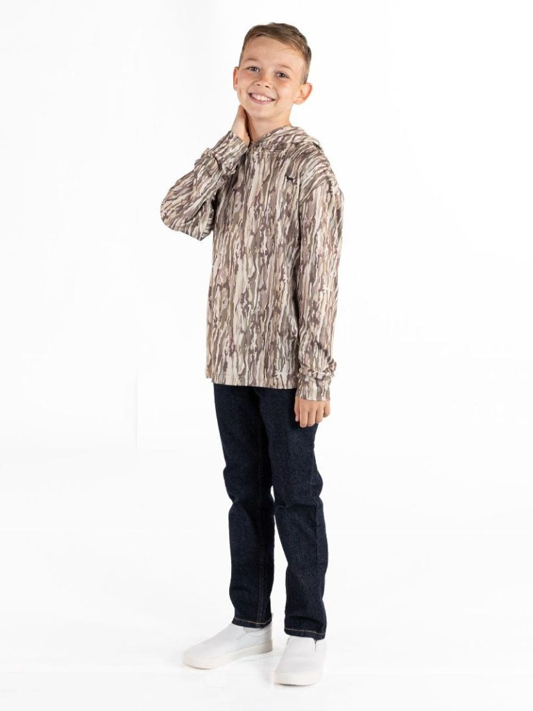 Boy's Grey Camo Performance Hoodie