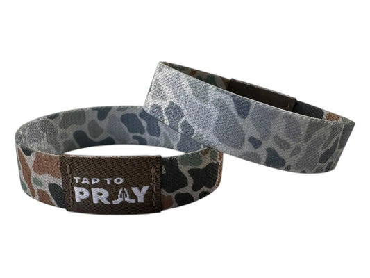 Tap To Pray™ Wristbands - River Rock Camo Classic & Sage