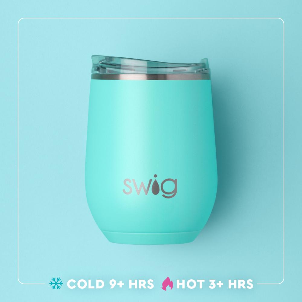 Swig Gingham 12 oz. Stemless Wine Cup