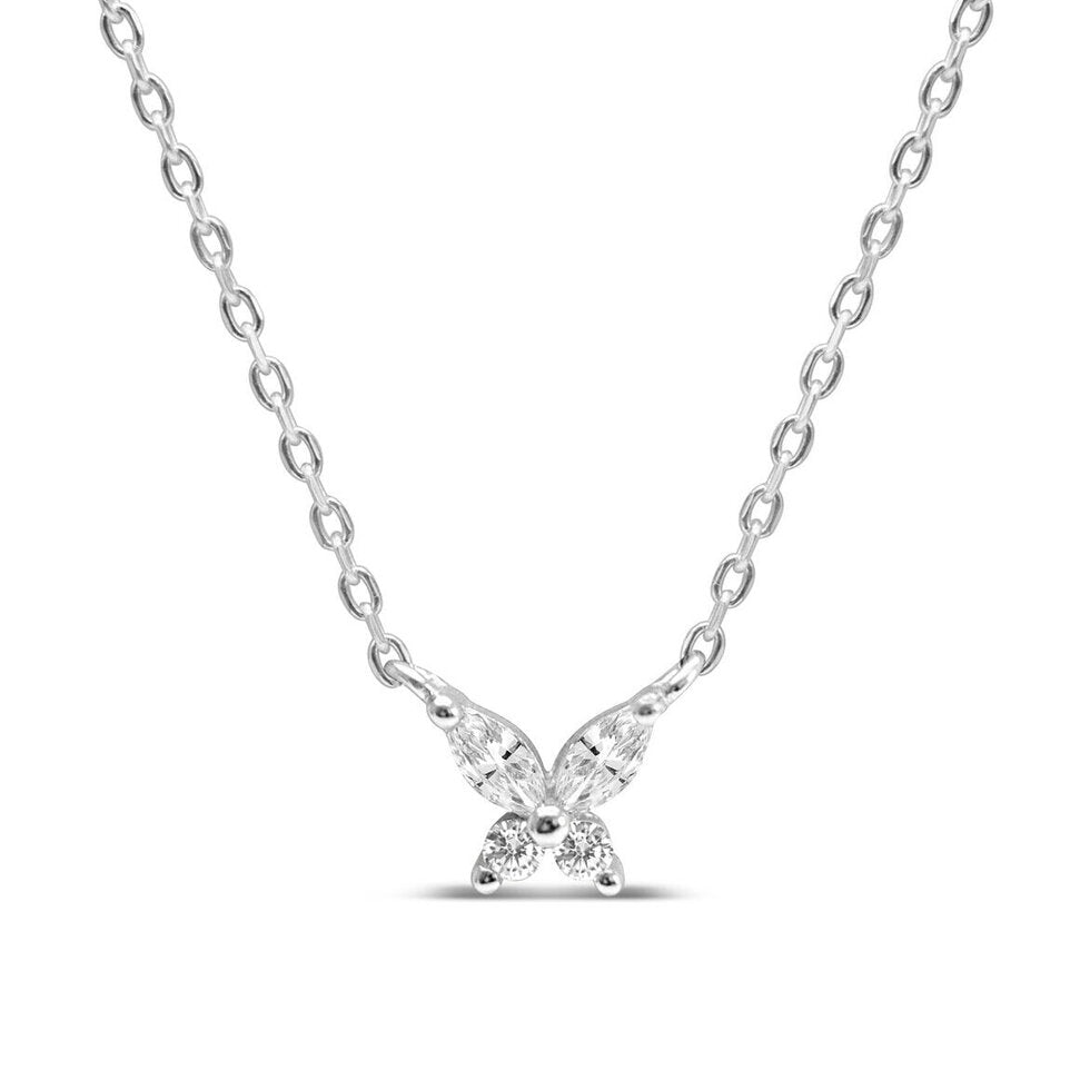 Stia Girl Silver Born to Fly Butterfly Necklace