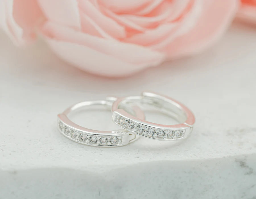 Sterling Silver Huggie Hoop Earrings