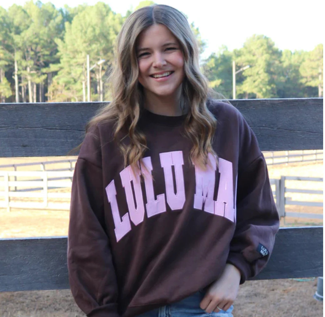 Lulu Mac Brown & Light Pink Monogram Sweatshirt