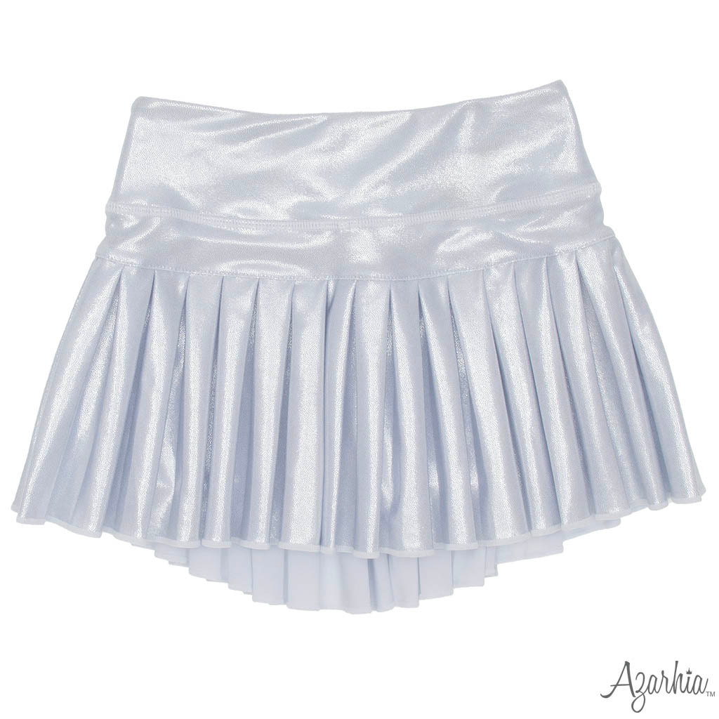 Youth Mini Pleated Shimmer Skort- Silver