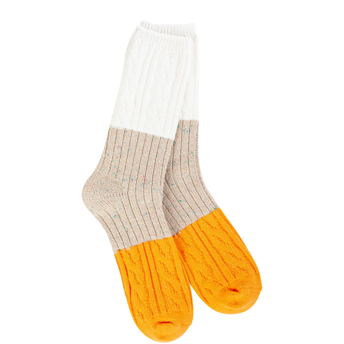 Weekend Confetti Cable Crew - Taupe Multi