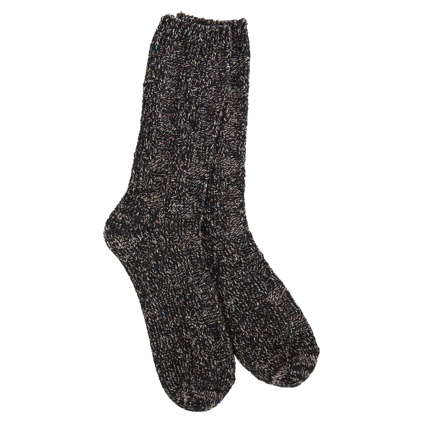 Weekend Ragg Cable Crew - Black Confetti