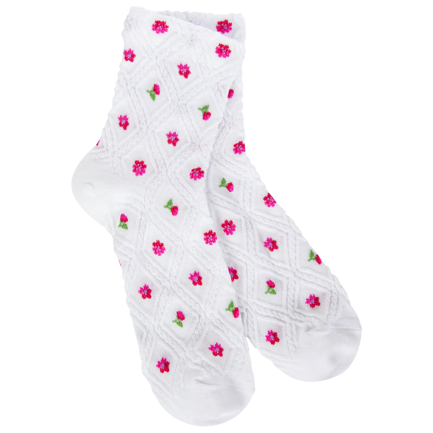 Weekend Lattice Quarter Rosebud - White/Rose Bud
