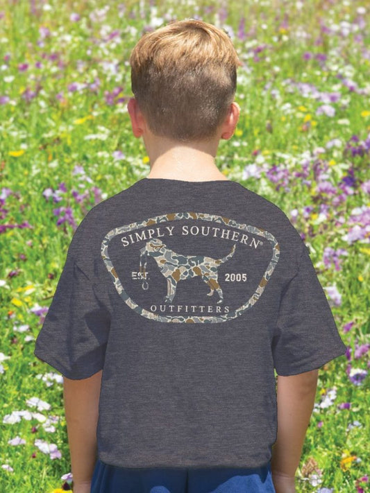Boy's Iron Heather Camo Dog Tee