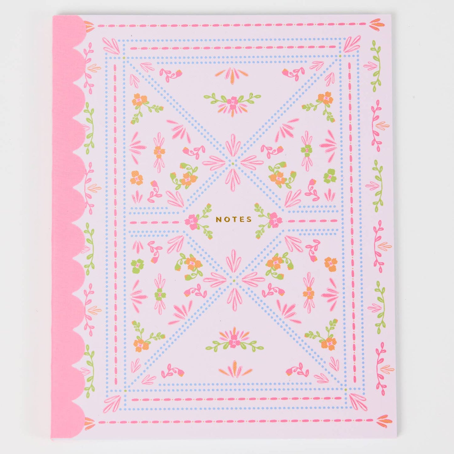 Floral Stitch Scallop Notebook