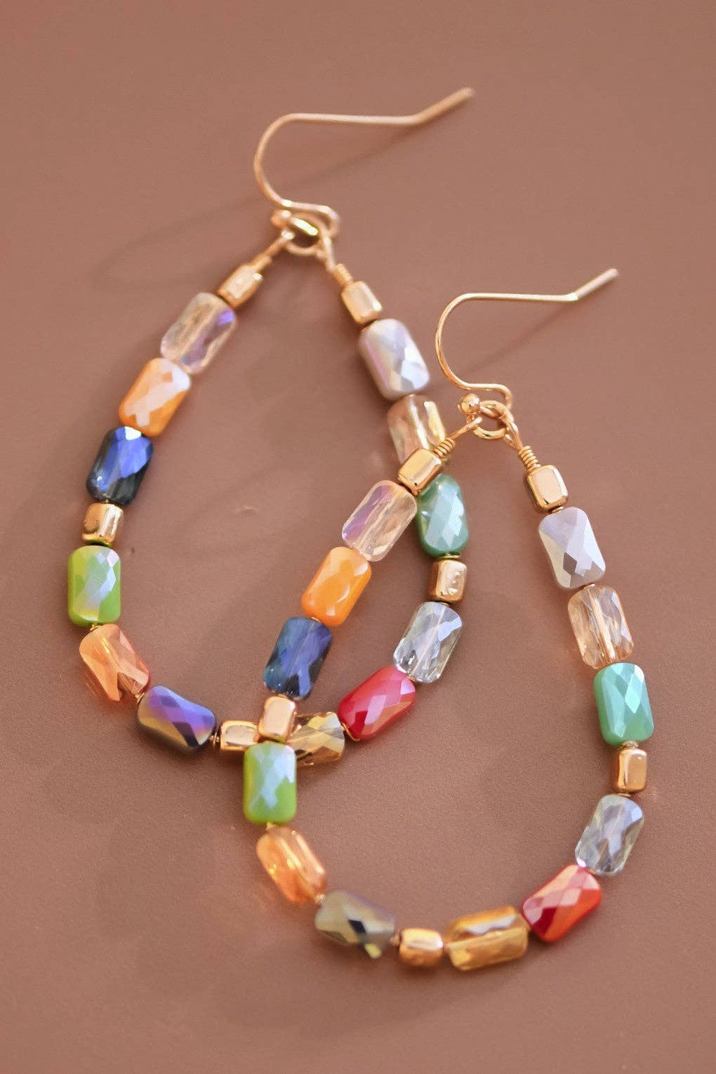 Multi Teardrop Beaded Earrings