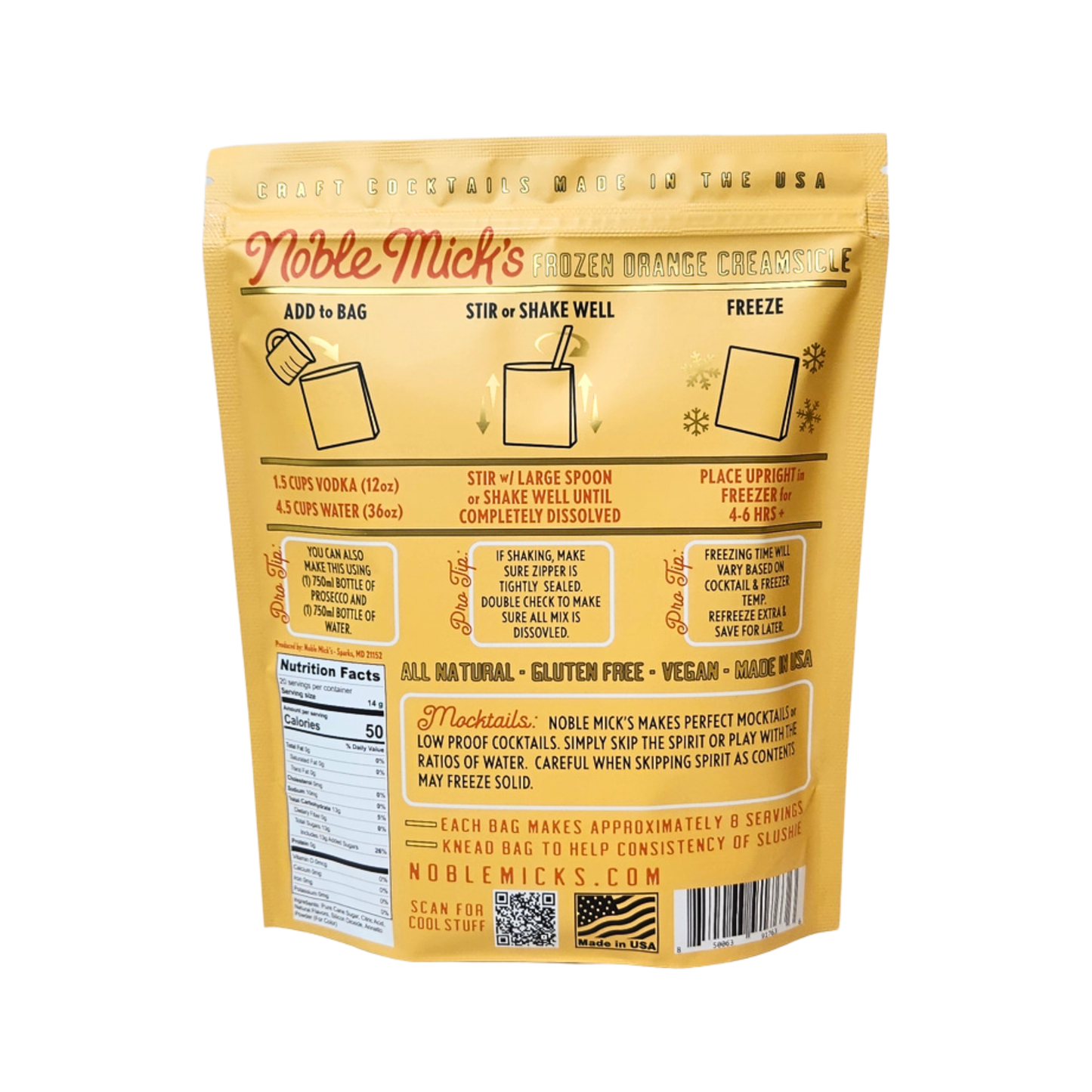 Noble Mick's Orange Creamsicle Frozen Cocktail Mix
