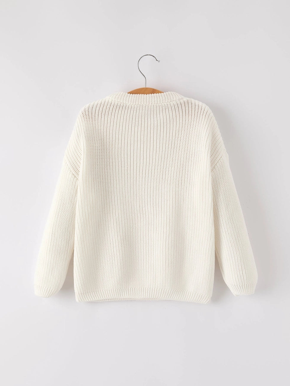 Youth Cream Sweater with Red Sequin Bows