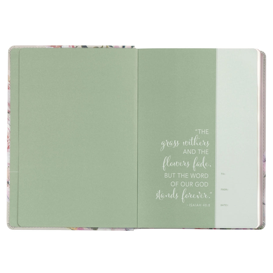 Floral Faux Leather Devotional NLT Bible for Women