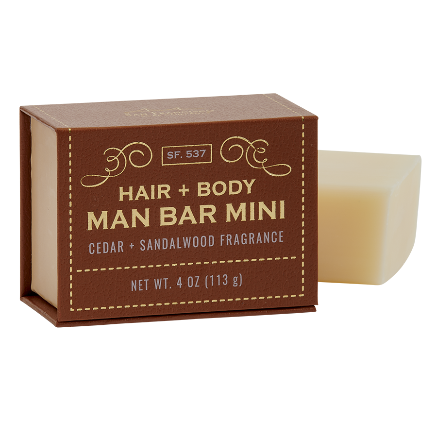Man Bar Miniature Hair + Body Soap - Cedar & Sandalwood