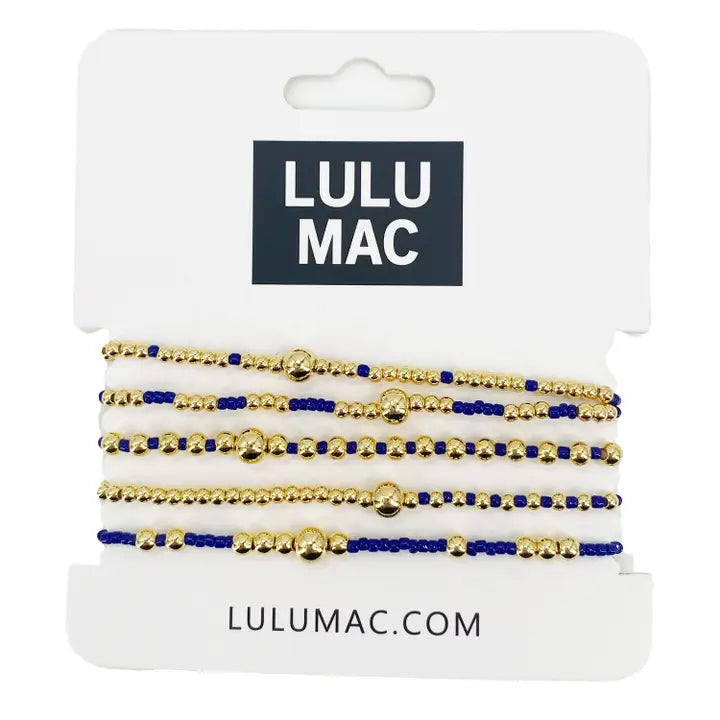Lulu Mac Navy & Gold Bracelet Set