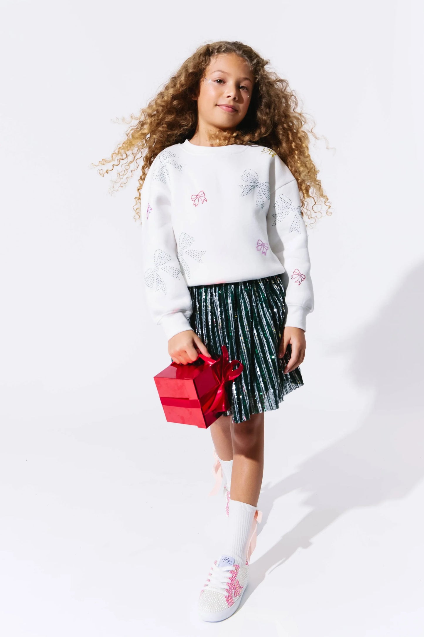 Youth Crystal Bows Sweatshirt