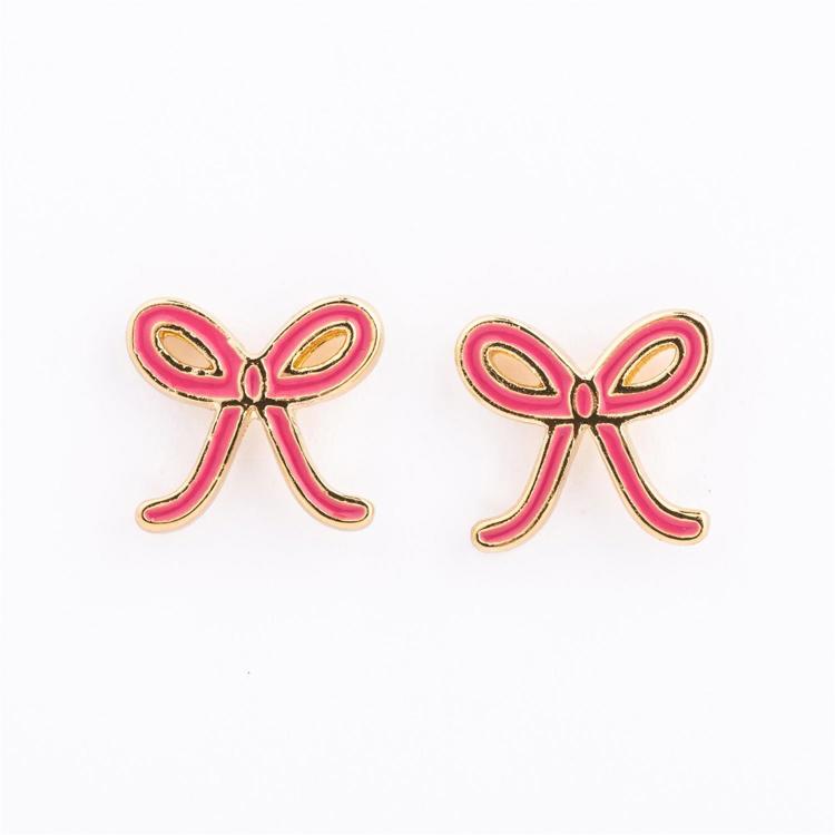 Michelle McDowell Girl Pink Bow Earrings