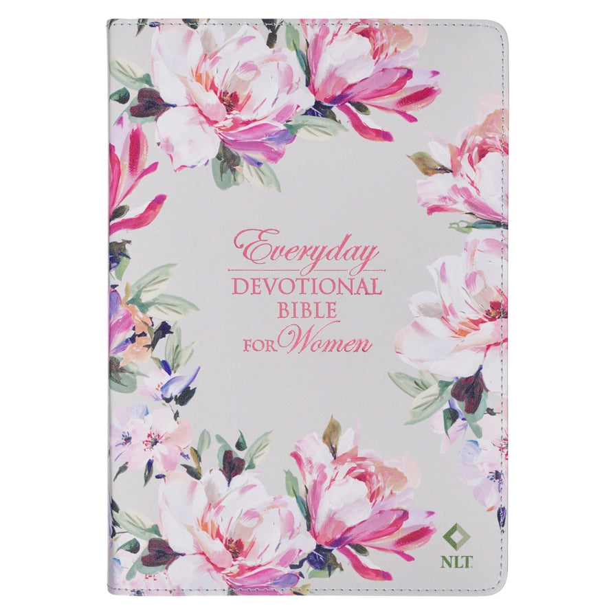 Floral Faux Leather Devotional NLT Bible for Women