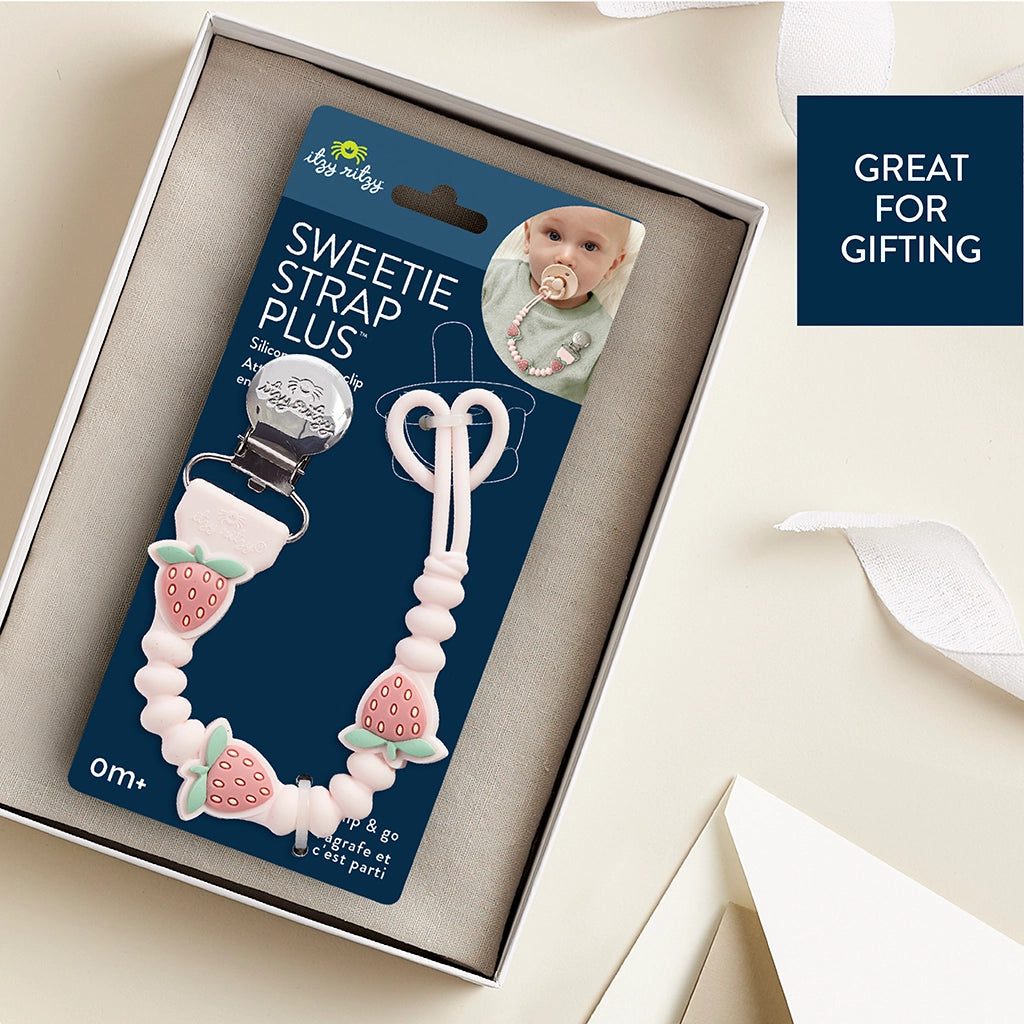 Sweetie Strap™ Plus - Silicone Pacifier Clip - Strawberry