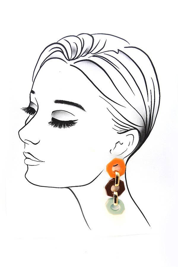 Colorblock Linear Earrings
