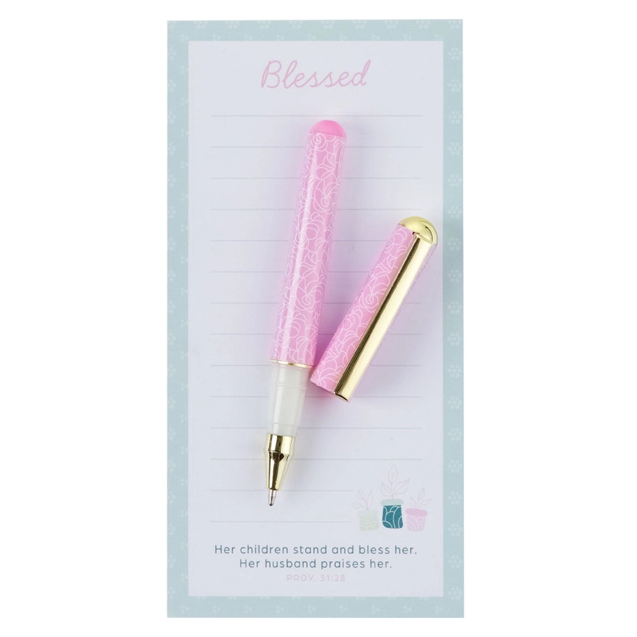 Blessed Prov. 31:28 Magnetic Notepad w/ Pen