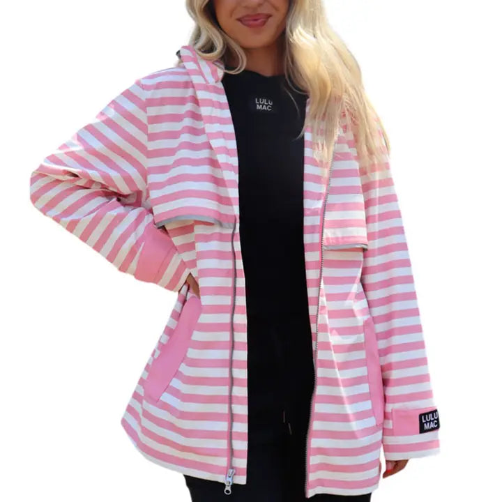 Lulu Mac Pink Stripe Darby Raincoat